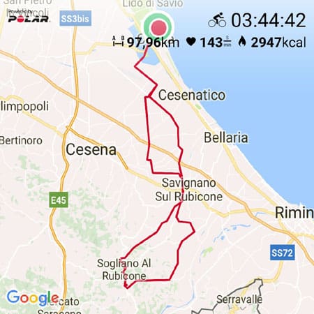 Radtour erster Tag Italien Karte